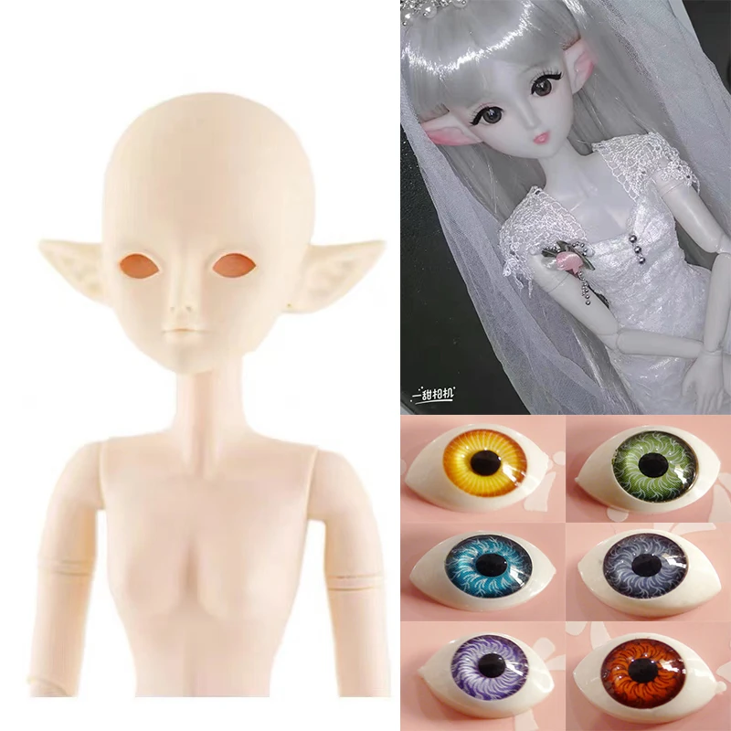 DIY 60cm elf Makeup Doll Head 1/3 BJD Doll 21 Joints Moveable Doll Girls Doll Gift Toy