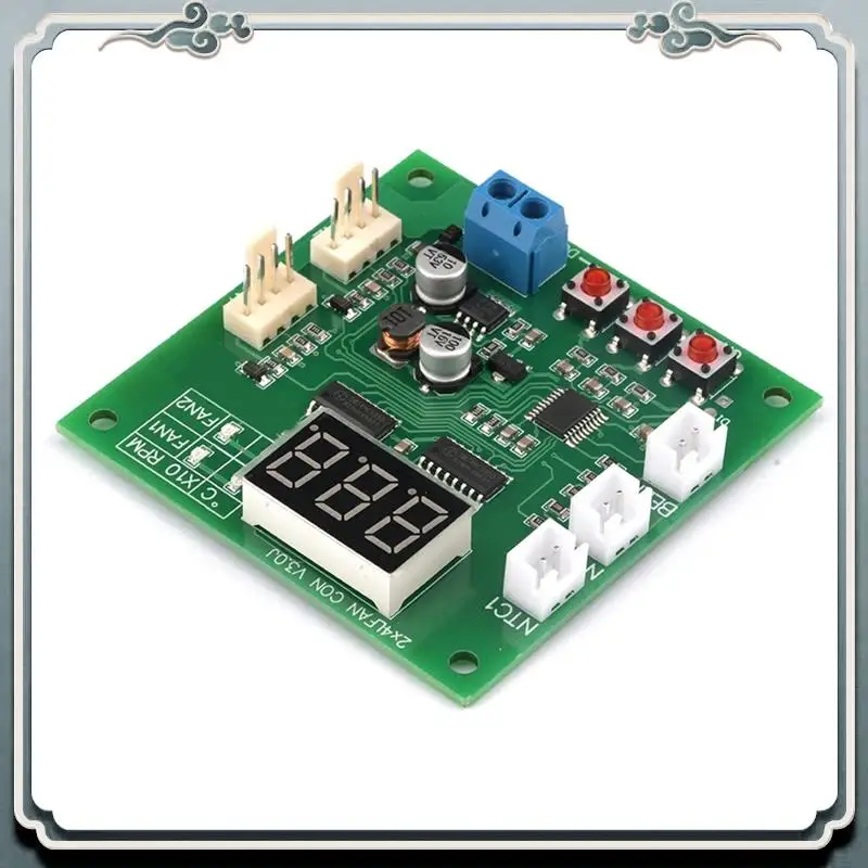 Premium 2 Channel 4 Wire DC 12V 24V 48V PWM Motor Fan Speed Controller Digital Display Governor Temperature Control