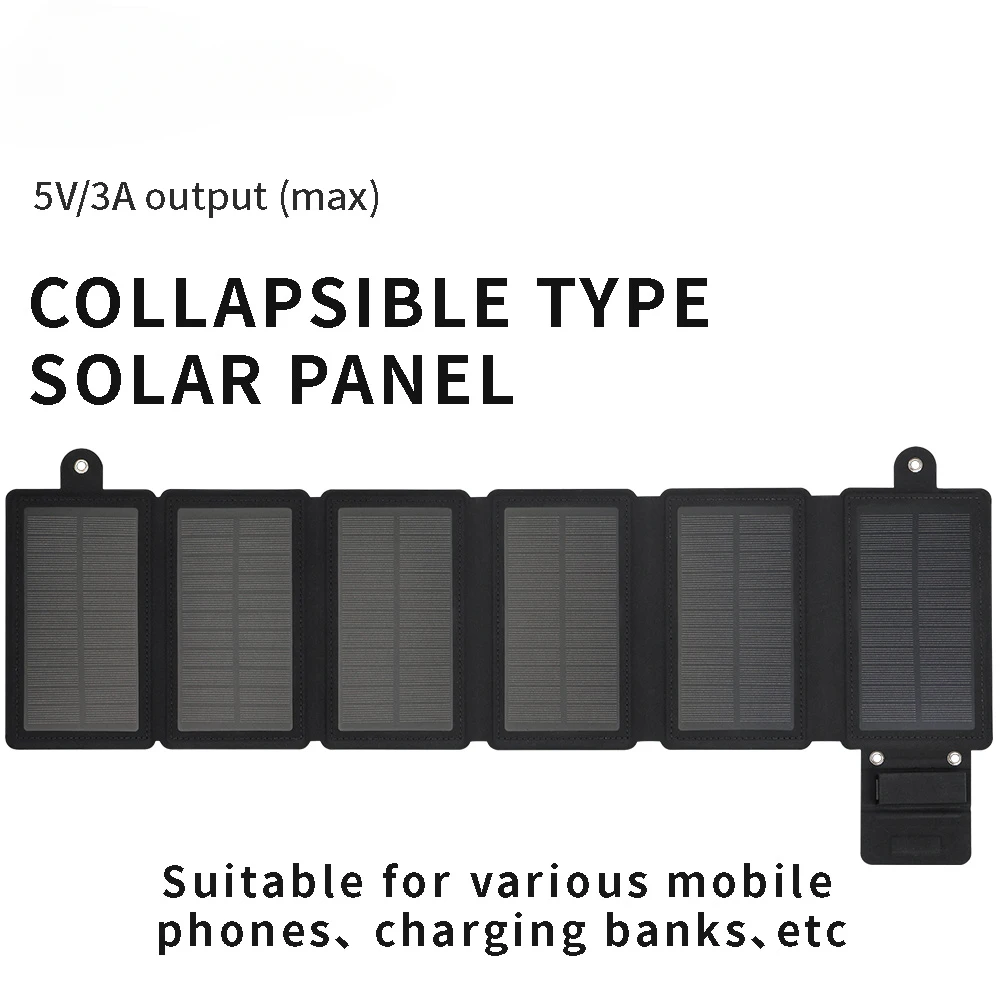 

10W 5V Foldable USB Type-C Solar Panel Portable Solar Cell Outdoor Mobile Power Battery Charger For Tourism Camping Accessories