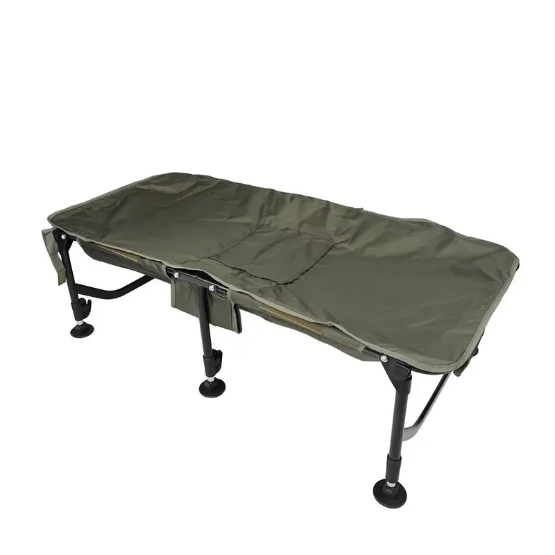 120cm Folding Carp Fishing Bed Cradle with Adjustable Legs Portable Live Fish Holder Mat Outdoor Angling Equipment Support