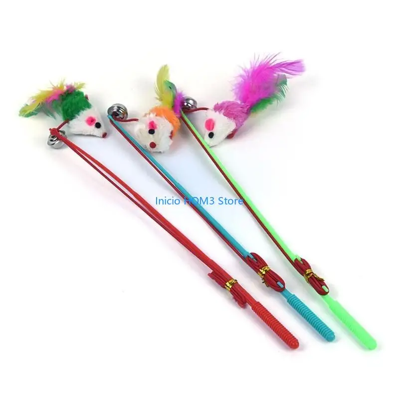 A5YD 3 Pcs Exercise Toy Fake Mouse Wand Interactive