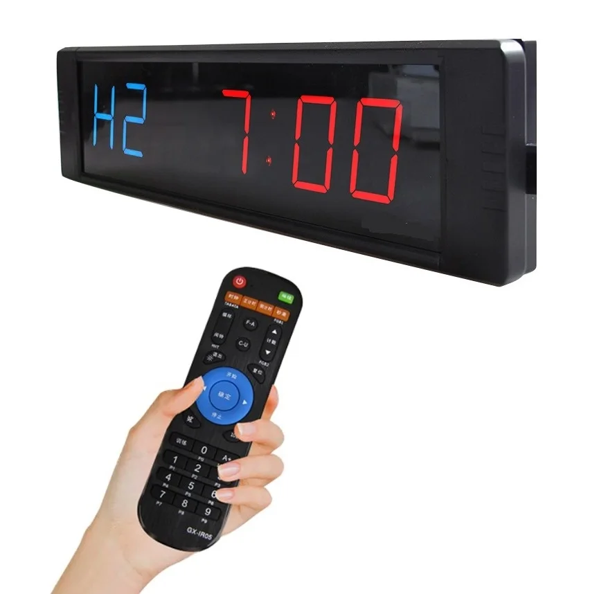Multifunction 1 Inch Digital Countdown Countup Sports Stopwatch Clock LED Fitness Workout Interval Timer for Gym Yoga Run