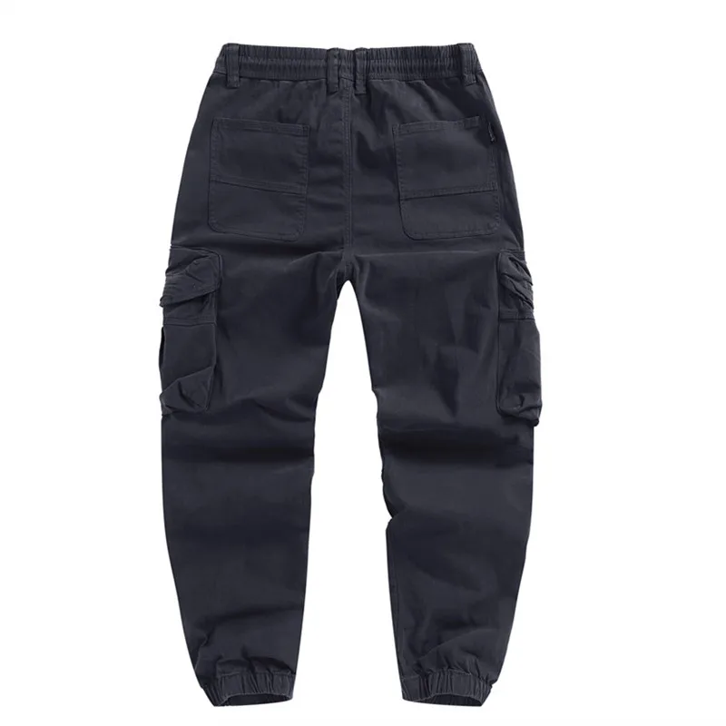 High Quality Cotton Men's Cargo Pants Solid Color Jogging Multi-Pockets Casual Trousers Men Outdoor Slim Fit Full Length Pants