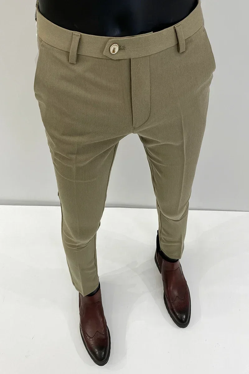 2024 Men\'s Business Office Formal Trousers High Quality Fashion High Street Comfortable Versatile Slim Fit Luxury Hombre Pants