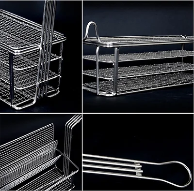 Three Layers Stainless Steel Chicken Drumstick Frying Basket For KFC Burger Shop