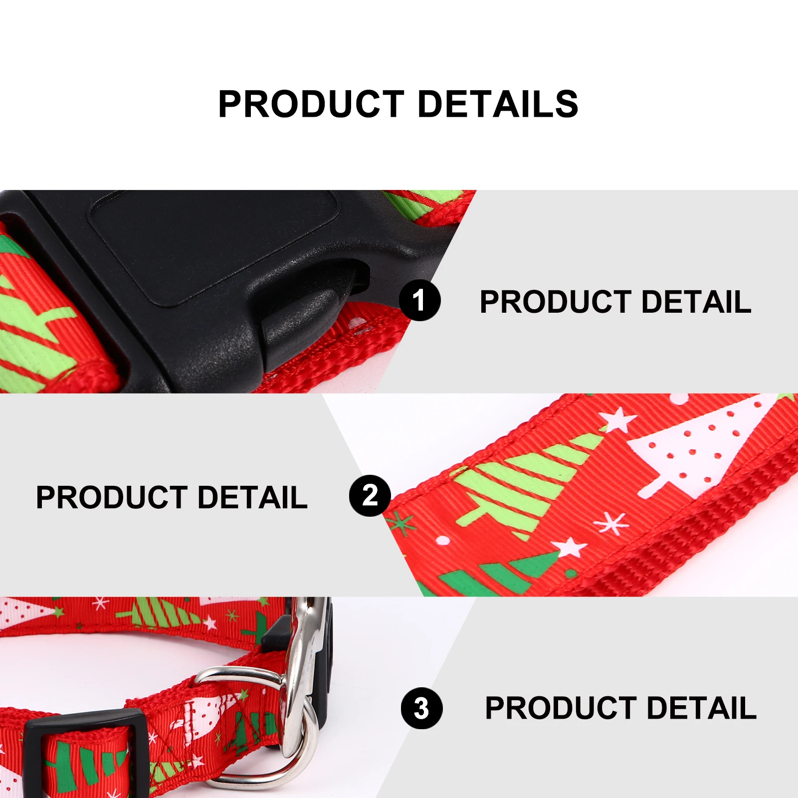 

1 set Christmas Collar Leash Set Adjustable Nylon Dog Collar Lead Xmas Tree Pattern Pet Necklace Rope For Holiday Party Wedding