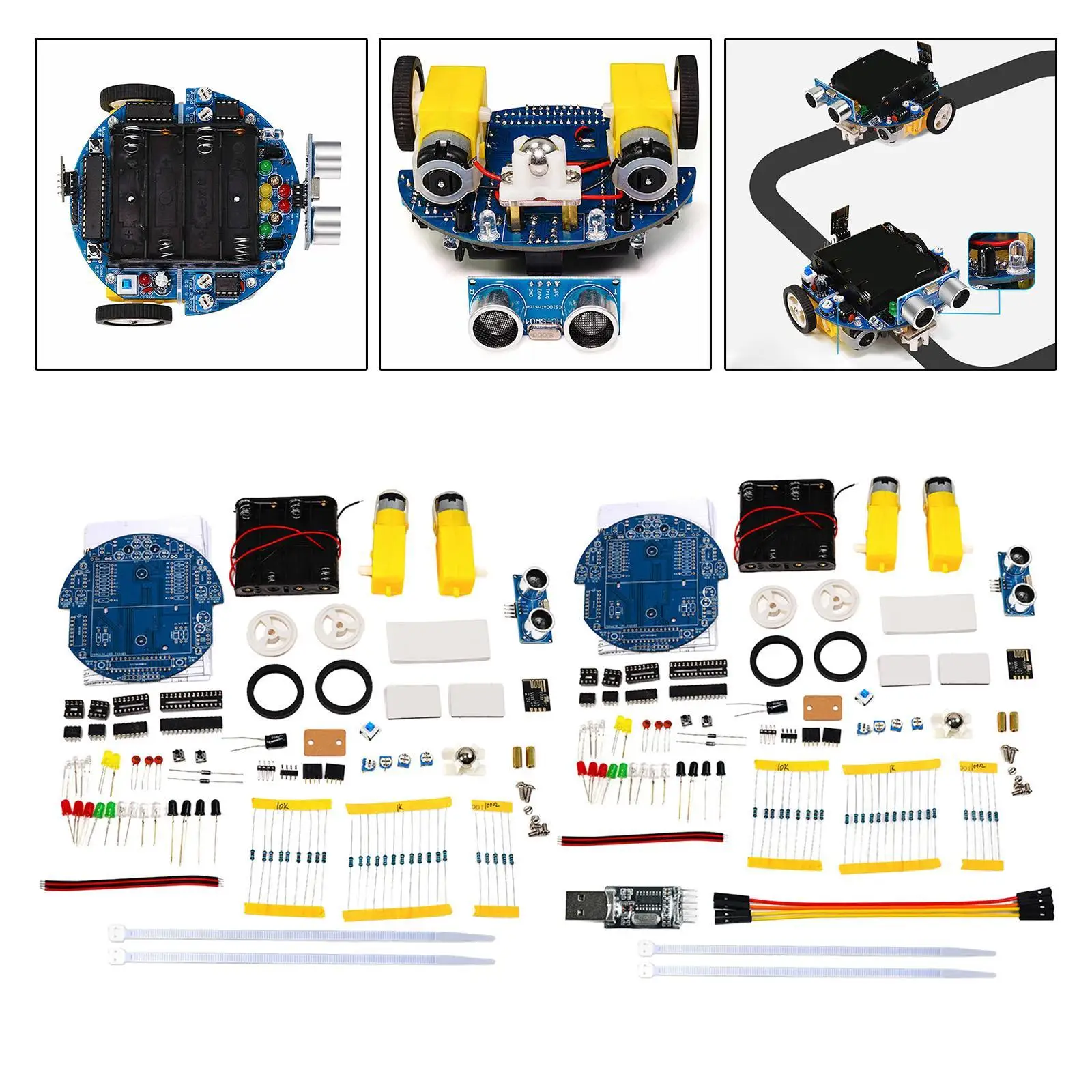

Smart Car DIY Kit Versatile Mode Soldering Practice Kit Adjustable Speed Smart Learning Toy Electronics Hobbyists Diyers
