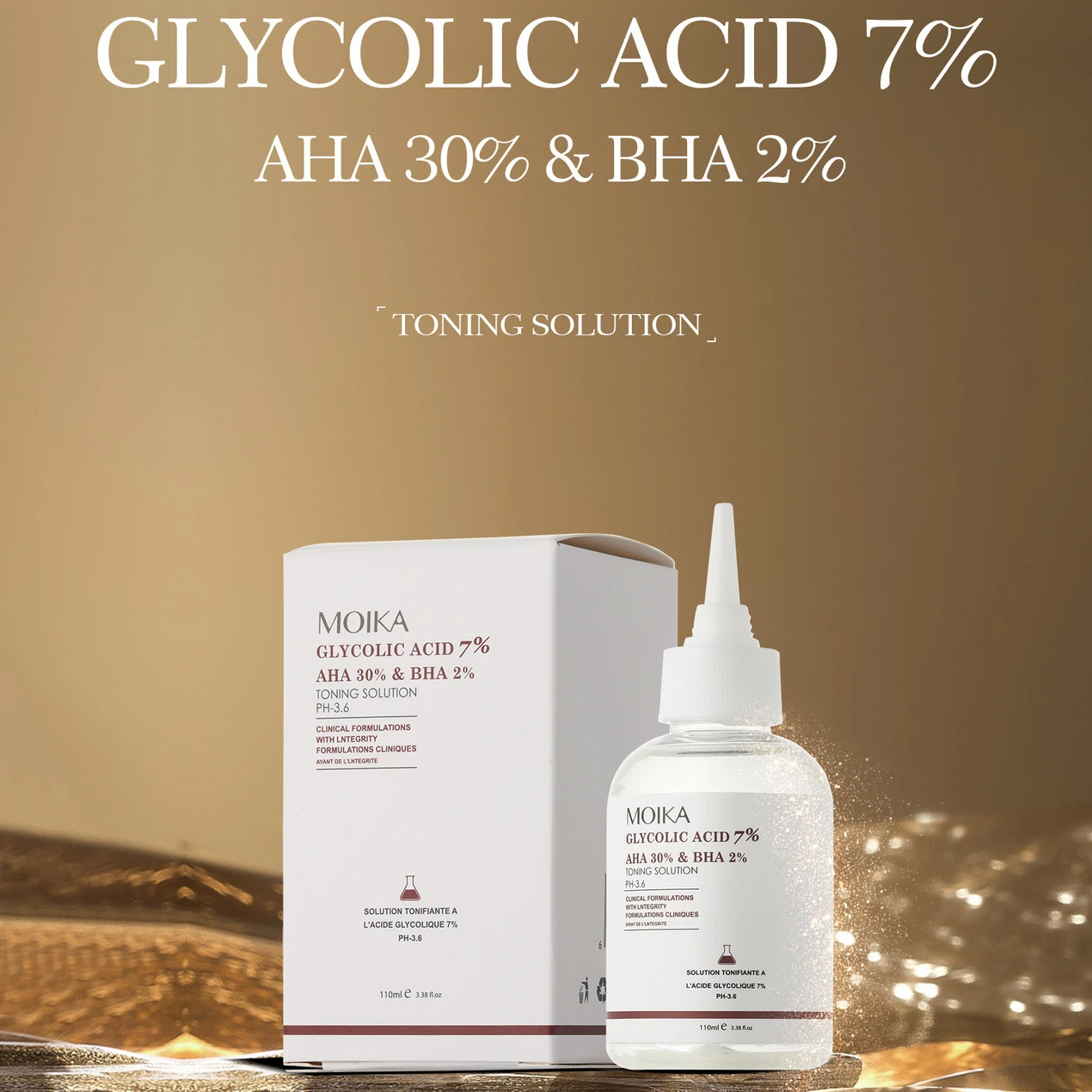 Glycolic Acid Fruit Acid Serum, Strengthen Skin & Reverses and Prevent Skin Aging, Suitable for Skin Type Moisturize, 110ml