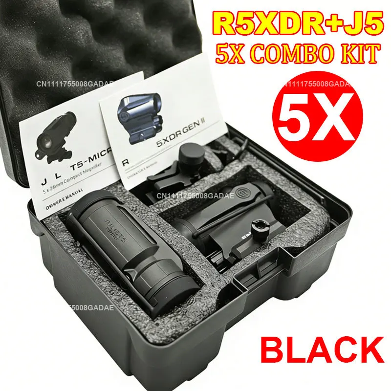 R5XDR GEN II + JULIET5 5X Combo Kit JULIET3 3X Vergrootglas Geweer Holografische Red Dot Richtkijker Omklapbaar 20mm Picatinny Montage