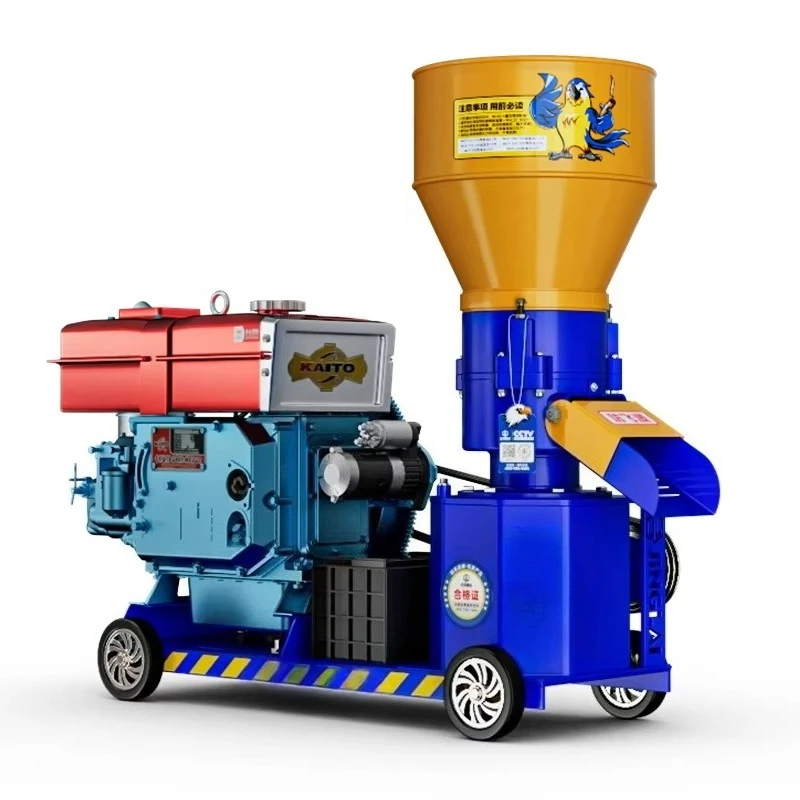 Máquinas de procesamiento de alimentos para animales de combustible diésel de China, máquina de pellets de alimentación para pollos y ganado, granulador pequeño