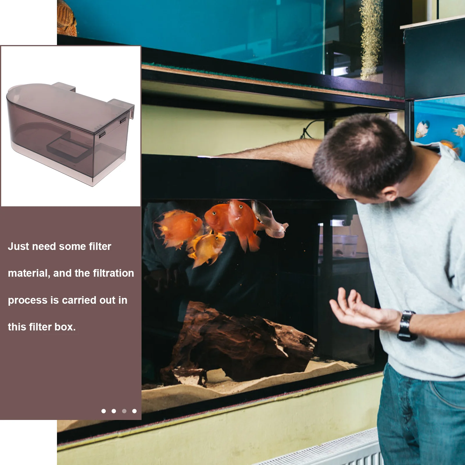 U Shaped Filter Box For Aquarium Hanging Filter Box Fish Tank Filtering Tool Plastic Container Clean Water Environment