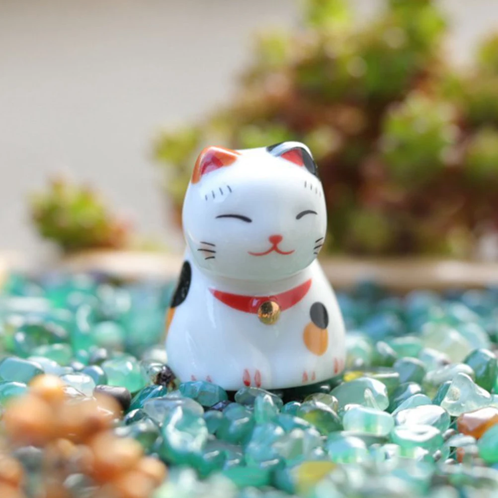 

5Pcs Japanese Chopstick Rests Ceramic Cat Shape Holder Prevents Rolling Keeps Table Clean for Daily Use Or Party