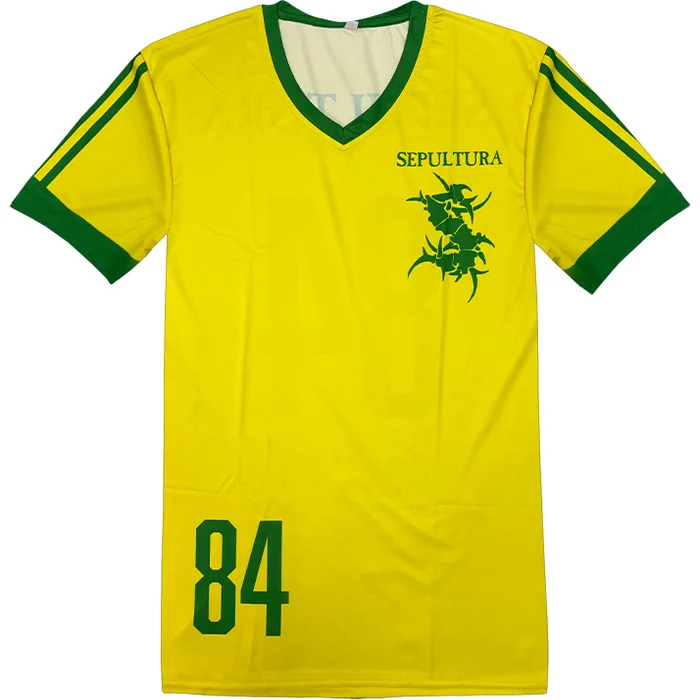 Camiseta de Fútbol Sepultura de Manga Corta 84, Camiseta con Banda Metálica, Camisetas para Hombre y Mujer, Ropa Urbana Informal, Camiseta de Moda