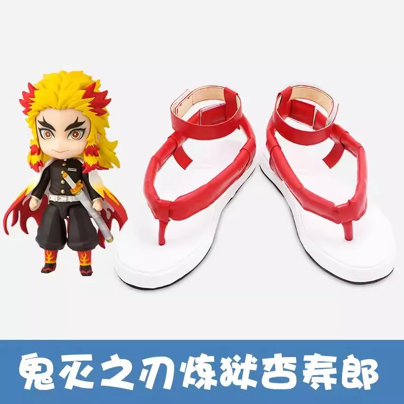 

Demon Slayer Rengoku Kyoujurou Cosplay Shoes Anime Character Red Clogs Boots Cosplay Costume Prop Shoes for Halloween Party