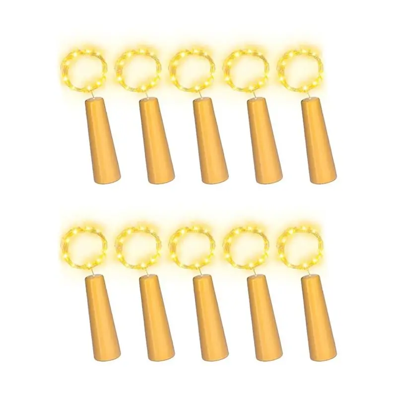 【Big Deal】10PCS Wine Bottle Cork Lights 20 LED Fairy String Lights For DIY Party Wedding Christmas Festival Bar Decoration