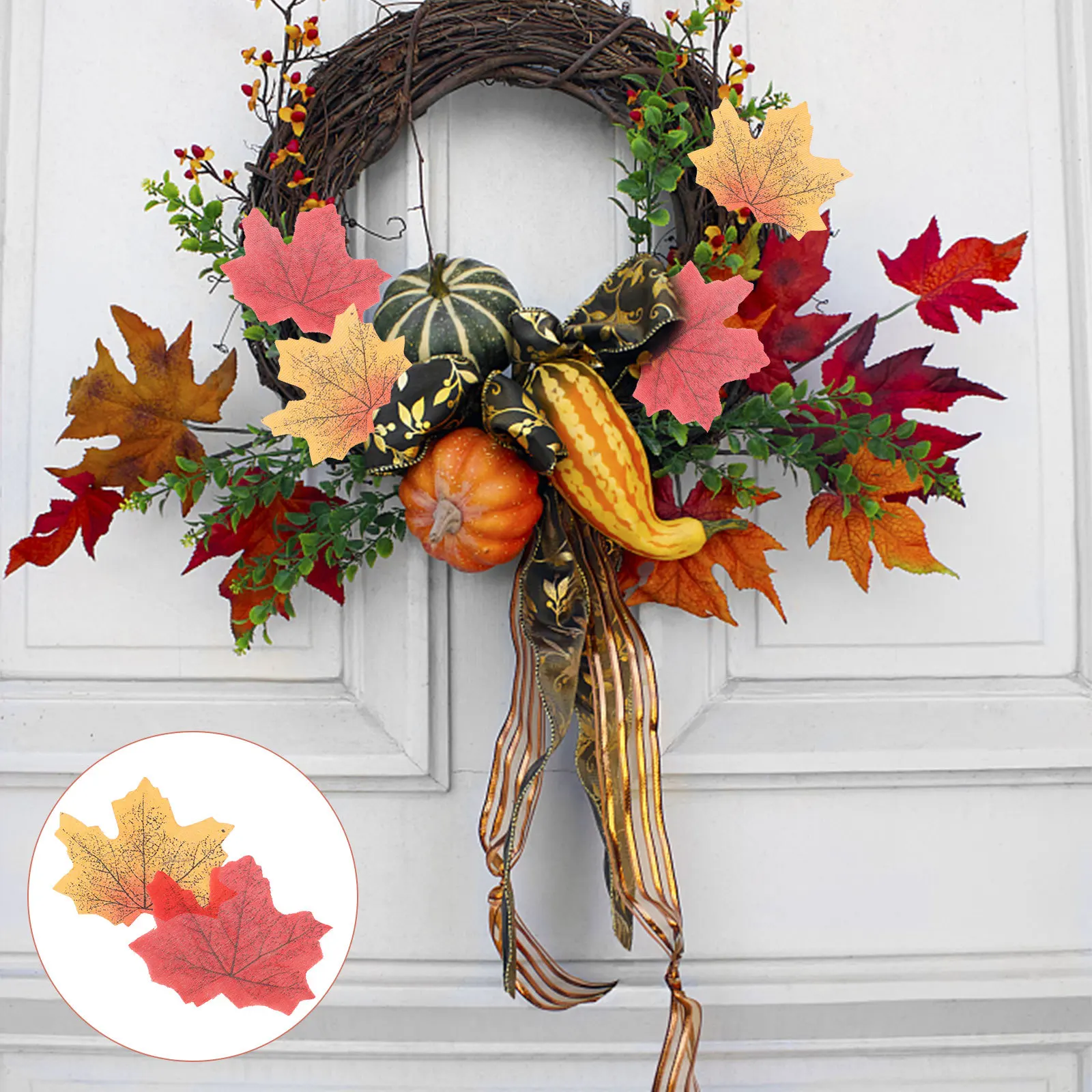 

500 Pcs Simulated Maple Leaves Faux Autumn Grace Leaf Decoration Decorations Fake Artificial