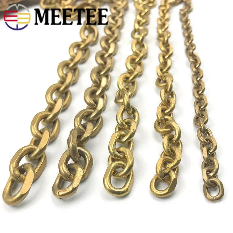 50cm moda z litego mosiądzu portfel łańcuch mężczyźni pasek do spodni brelok spodnie dżinsy torba metalowa łańcuchy DIY rzemiosło skórzane akcesoria