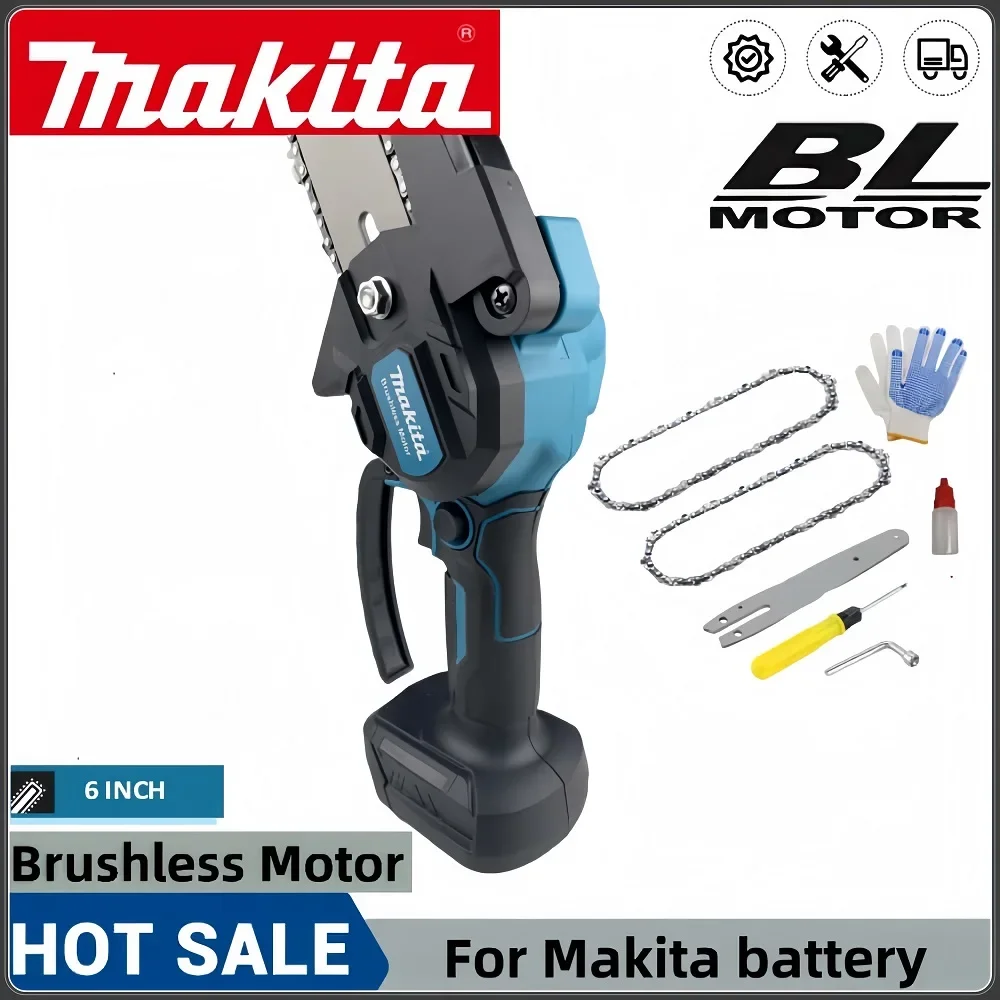 Makita 18V 6-Inch Mini Chainsaw Powerful Cordless Rechargeable Handheld Small Electric Saw Pruning Garden Tool Makita battery