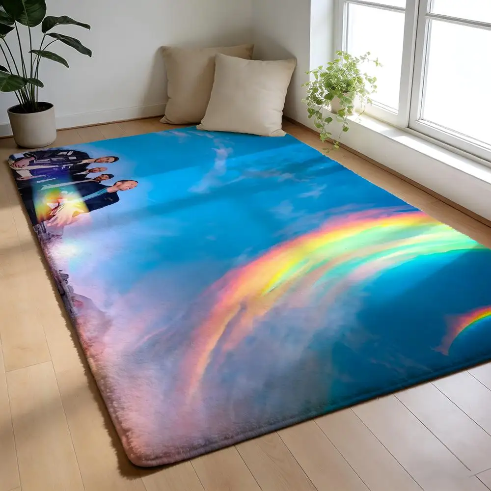 

Floor Mat Soft Flannel Rug Non-Slip Absorbent Mat for Bathroom Bedroom Home Decor C-Coldplay band anime