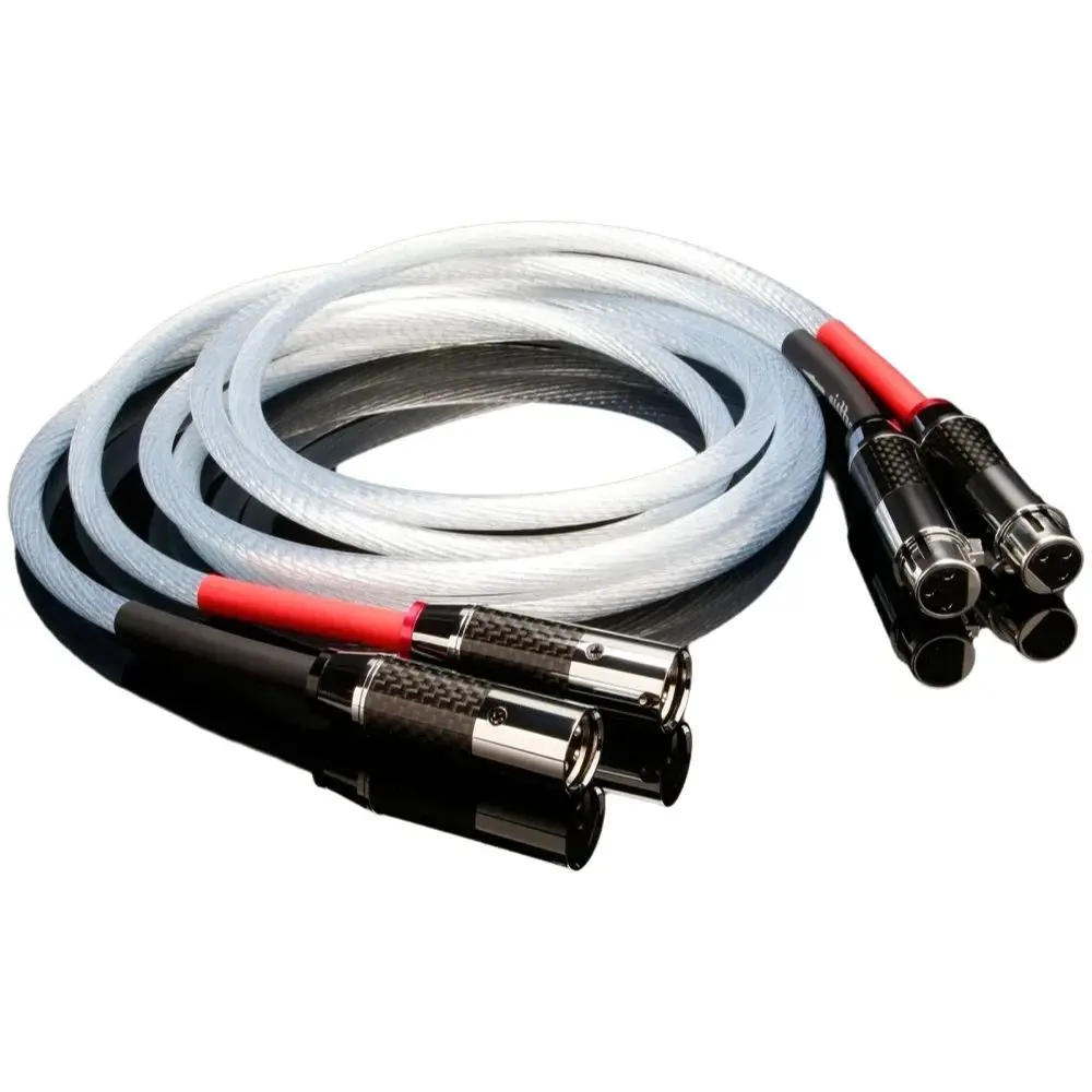 Pair HiFi XLR Cable with Arrow OCC Copper Sliver Plated XLR plug 3PIn balanced connector 12Core for Amplifier DAC TV car audio