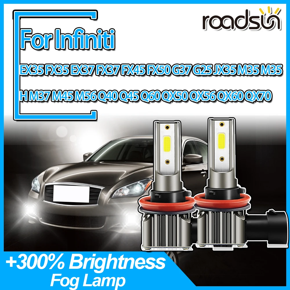 

Led Fog Lights 12v For Infiniti EX35 FX35 EX37 FX37 FX45 FX50 G37 G25 JX35 M35 M35H M37 M45 M56 Q40 Q45 Q60 QX50 QX56 QX60 QX70
