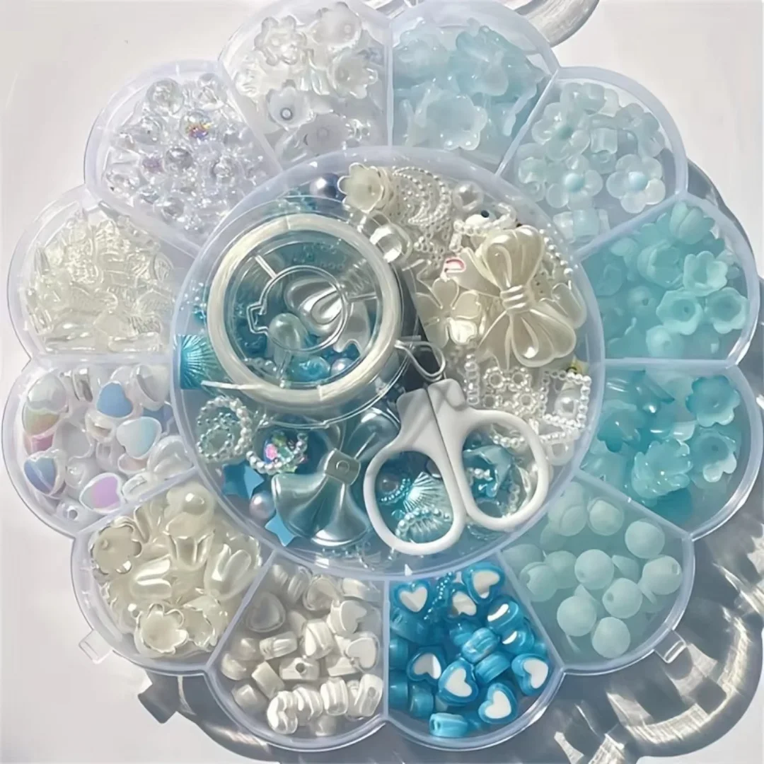 13 Gitter mit 0,6-2,6 Zentimeter großen, farblich gemischten Acrylperlen, DIY-Herstellung von Armbändern, Halsketten, Ringen usw. – Detail 9