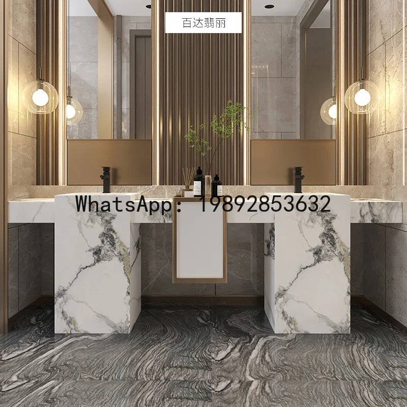 Hys rock slab column basin seamless connection ceramic basin outdoor courtyard wash basin