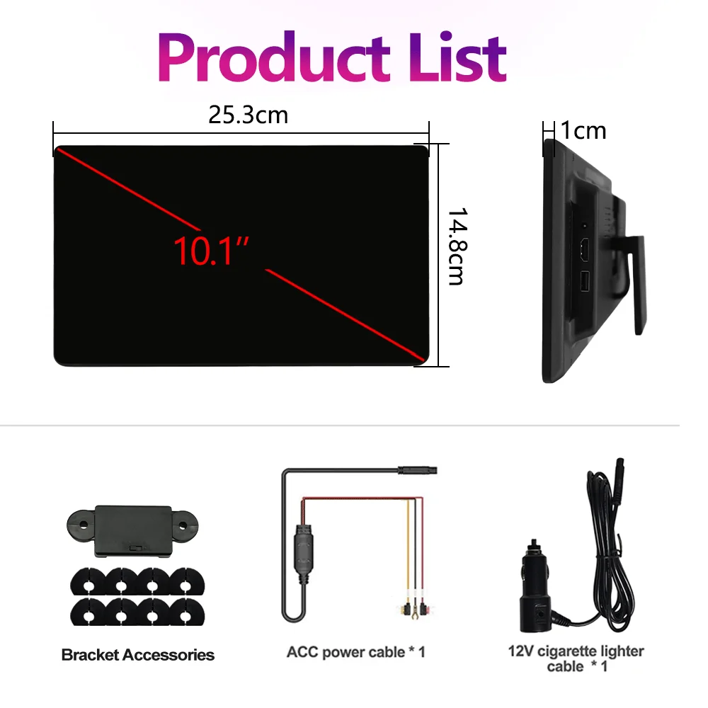 Incell 10.1 Inch Car Headrest Monitor For Back Seat Android 13 Portable Multimedia Video Player Carplay Android Auto HDMI Input - view 6