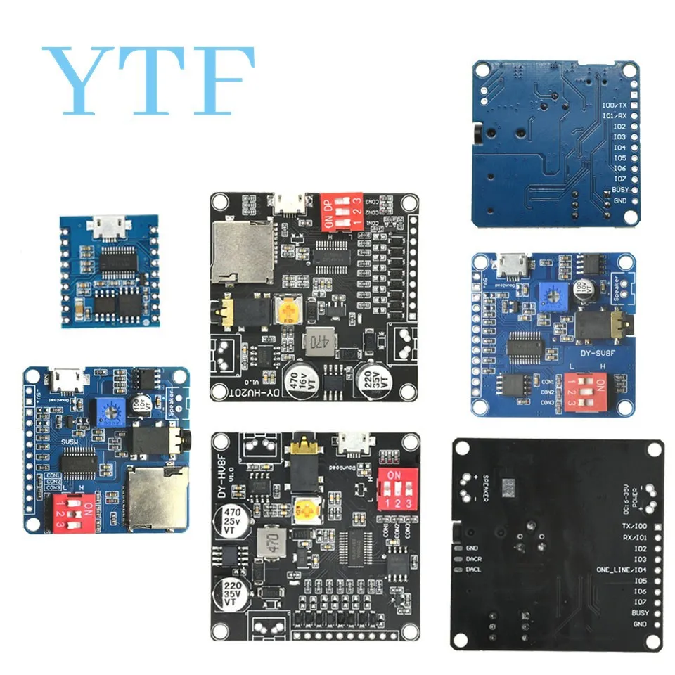 

Модуль воспроизведения голоса, MP3 музыкальный плеер, UART I/O, ТРИГГЕРНАЯ Плата усилителя, DY-SV17F DY-SV5W DY-SV8F для Arduino
