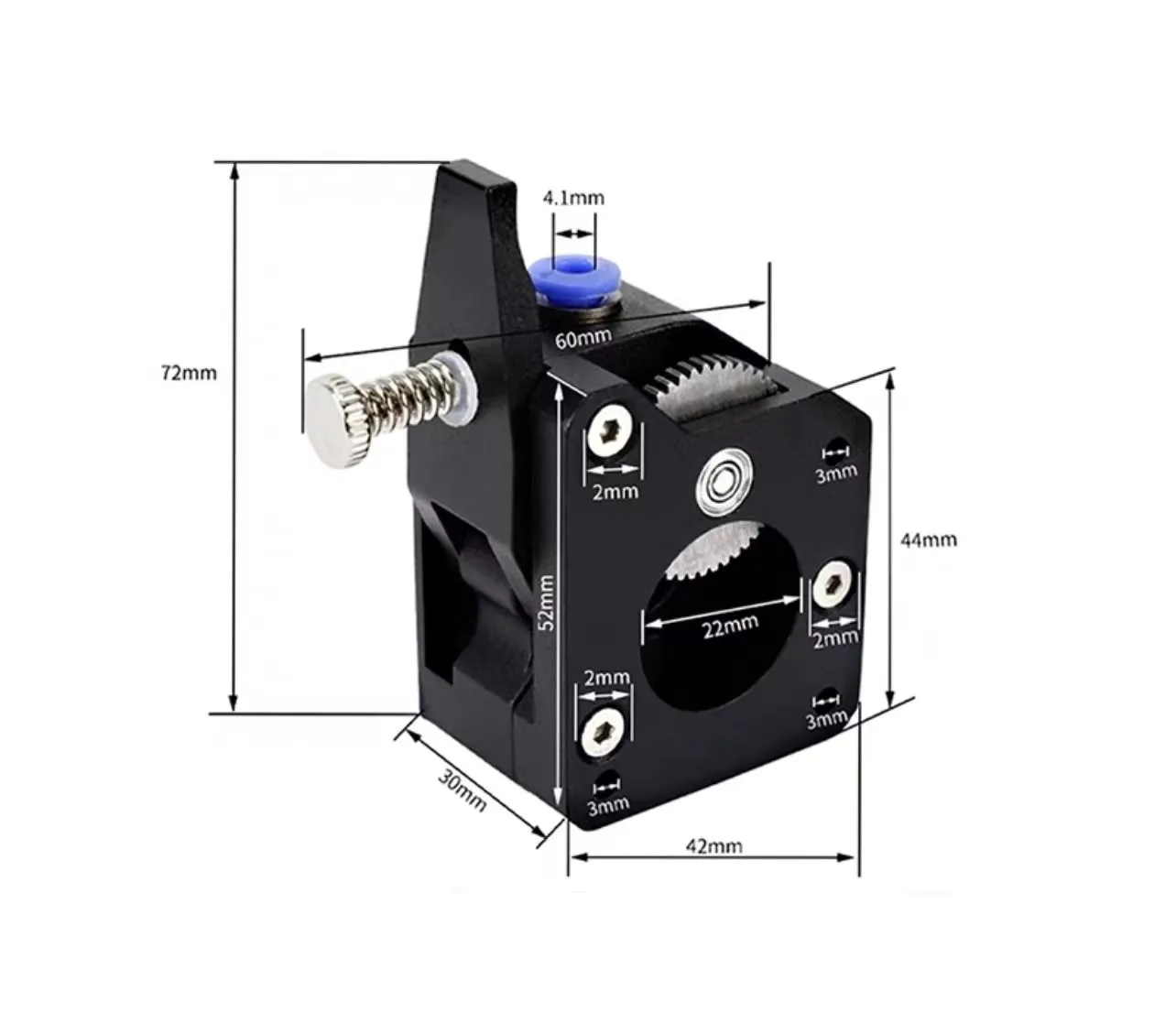 BM G Ganzmetall-Dual-Drive-Extruder aus gehärtetem Stahl, Getriebe, geklonztes Bontech Bowden für 1,75 mm Mk8 Ender 3 Prusa I3 Anet E10 DIY – Detail 3