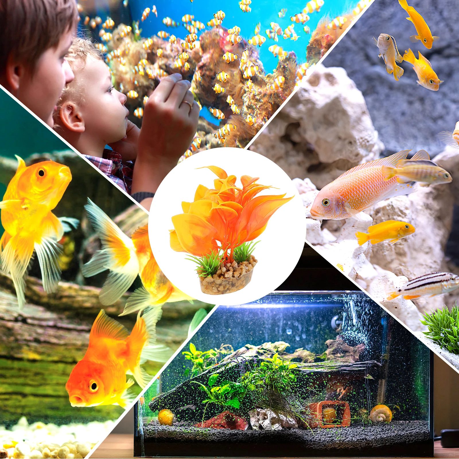 

Simulated Aquatic Plants Decorations Aquarium Tropical Freshwater Plastic Fish Tank Plants Accessories Artificial Plant Decors