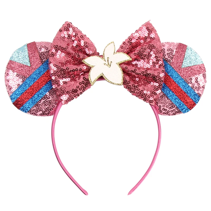 Niedliches Mulan-Haarband Mädchen Cartoon Anime Kleidung Ohren-Stirnband Kinder Magnolienblüten Pailletten Schleife Haaraccessoires Damen Karneval – Detail 8