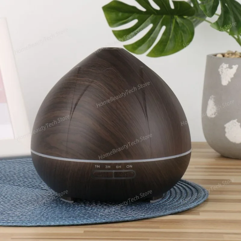Peach Seven-color Lamp Wood Grain Humidifier Ultrasonic Negative Night Light Aroma Diffuser with Large Fog Output Office Hotel