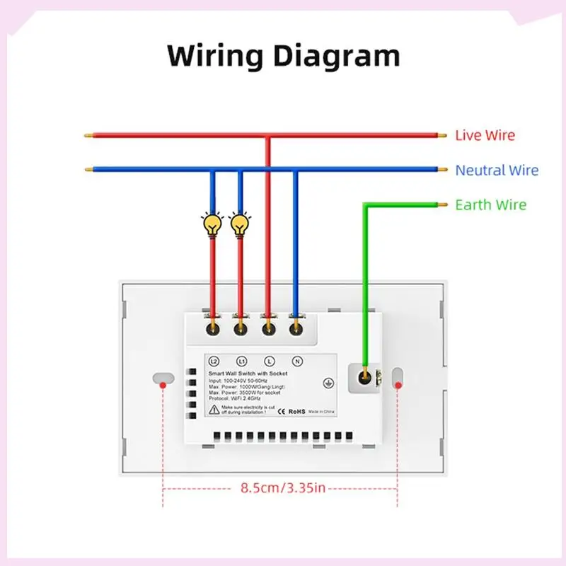 B24B Tuya Wifi Smart Switch Brazil Socket Light Switch Work Voice Control Smart Switch Brazil Plug