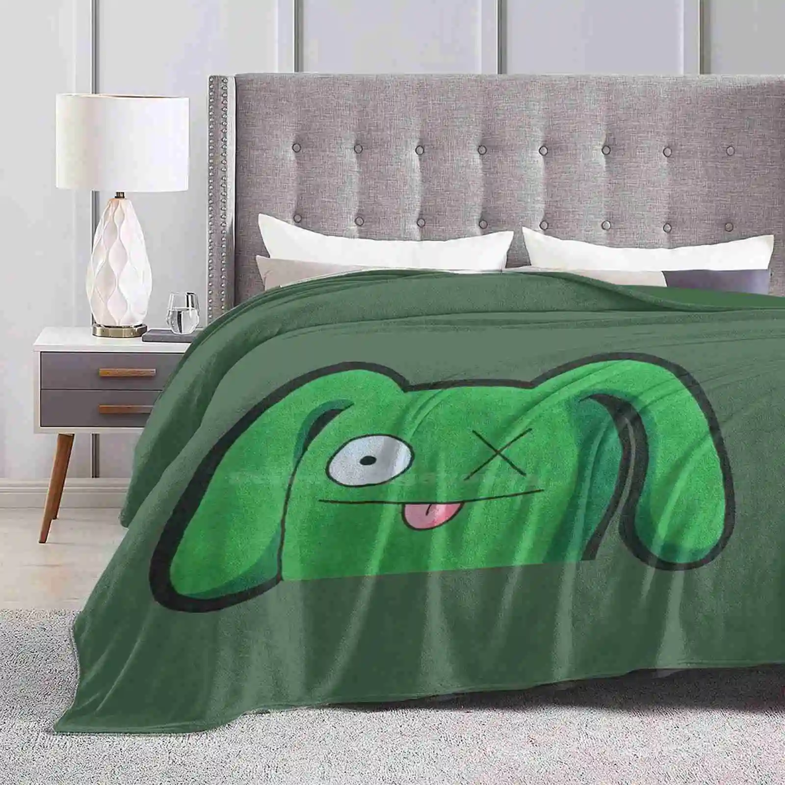 Uglydolls' Ox Soft Warm Throw Blanket Ox Uglydolls Marker Green Cute Kawaii