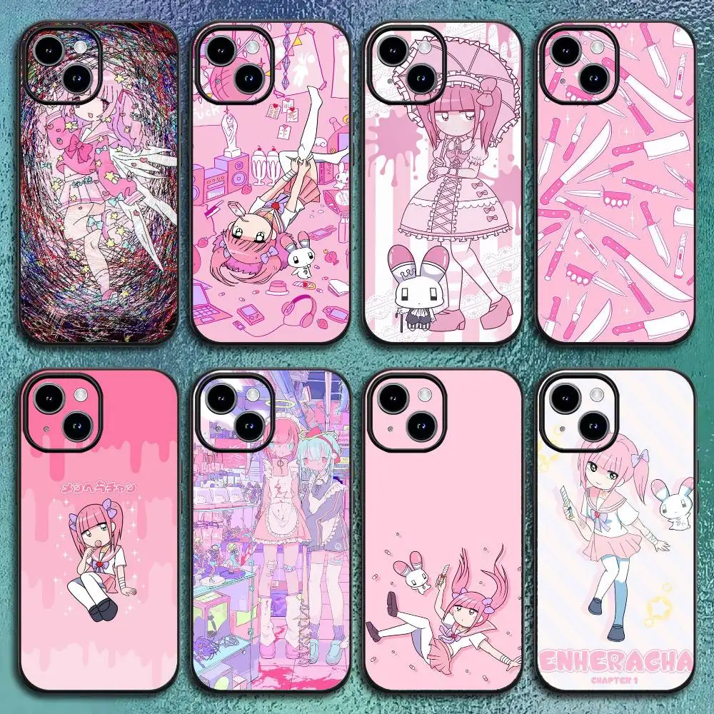 M-Menhera Chan Comic Handyhülle für iPhone 17 12 13 14 15 16 Pro Max Plus Klassische schwarze Softshell