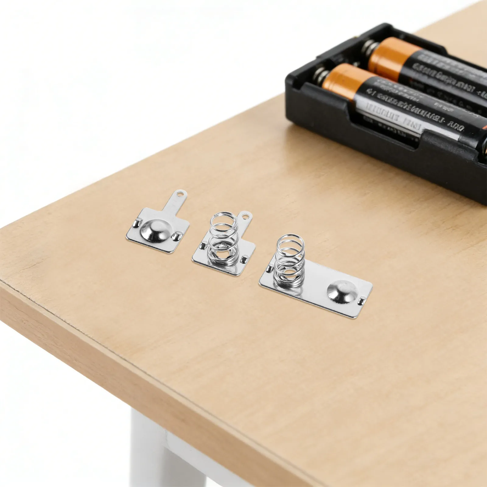 20Sets Aaa Battery Contact Spring Plates Replacement Metal Terminal for Battery Compartments Remote Controls DIY