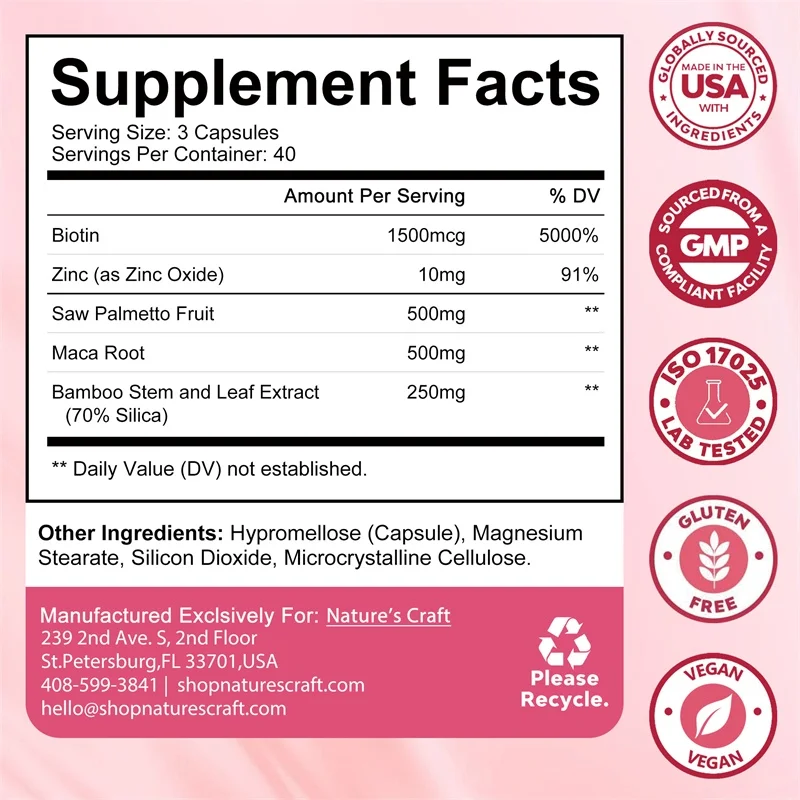 Saw Palmetto for Women - DHT Blocker Restoring Hair Vitamins for Hair Health with Maca Root & Biotin for Stronger Healthier Hair