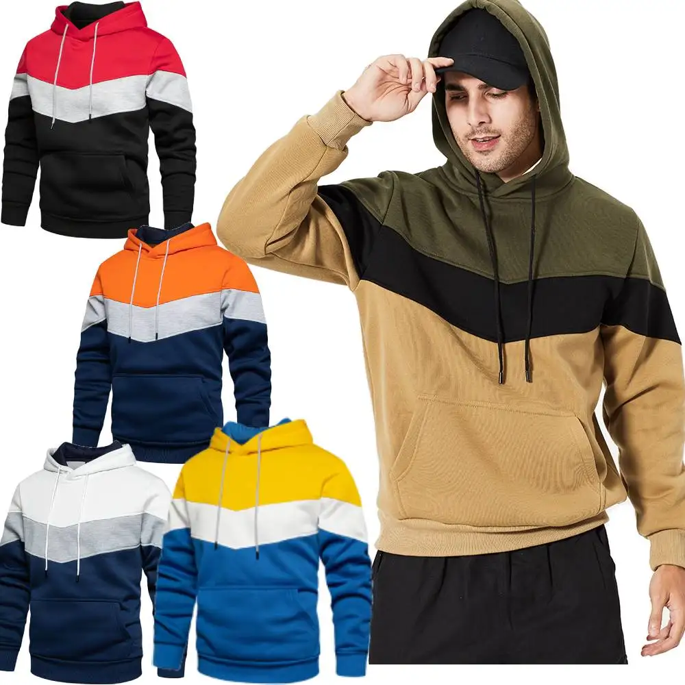 Autumn Winter Streetwear Hooded Sweatshirt Hoodie Casual Hip Hop New Men Tracksuit Men Hoody Patchwork Hoodies Jumbo Size S-5XL