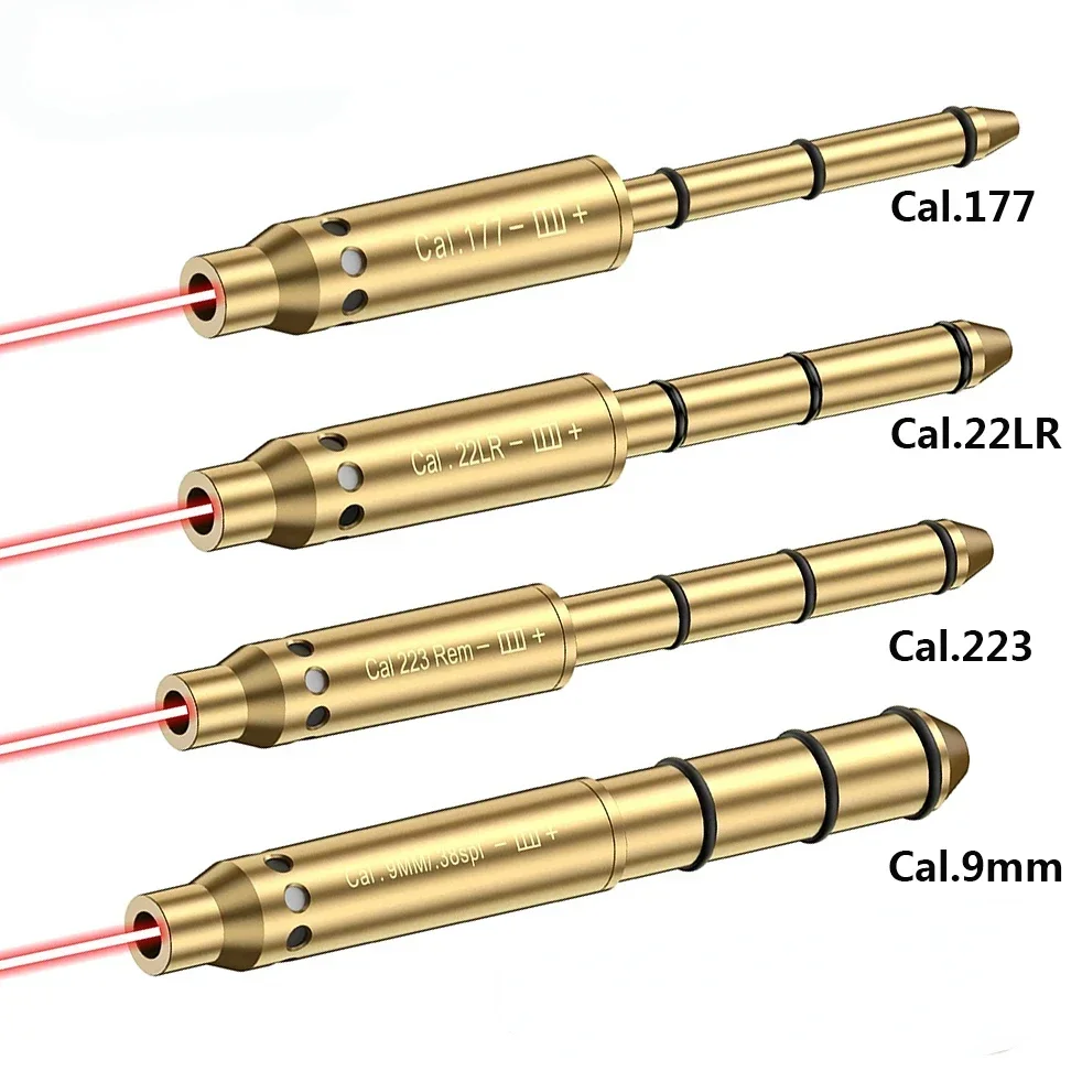 Tactical Laser Bore Sight .177/22LR/.223Rem/9mm/.38spl Cal Red Laser Boresighter End Barrel for Revolvers Pistols Rifle Air Guns