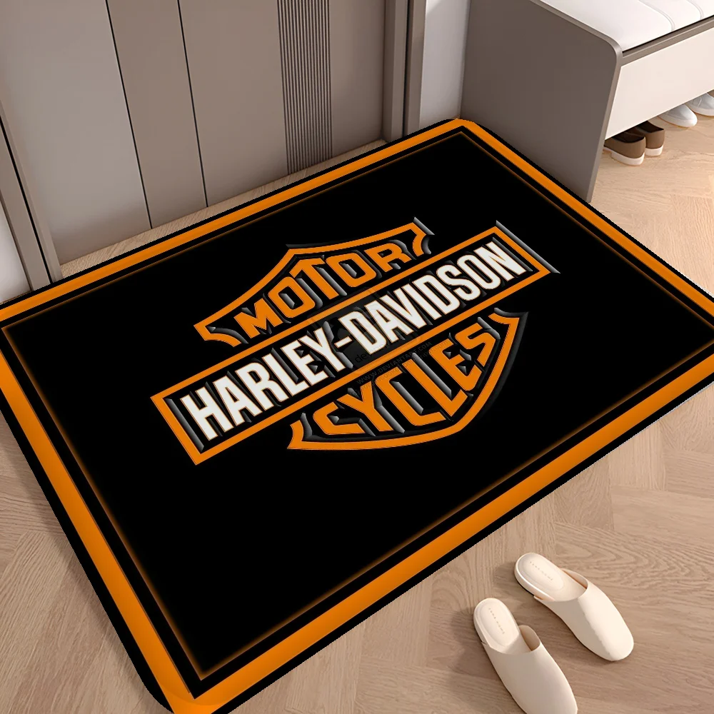 H-Harley D-Davidson Door Mat Nordic Style Bedroom Living Room Doormat Home Balcony Anti-Slip Alfombra