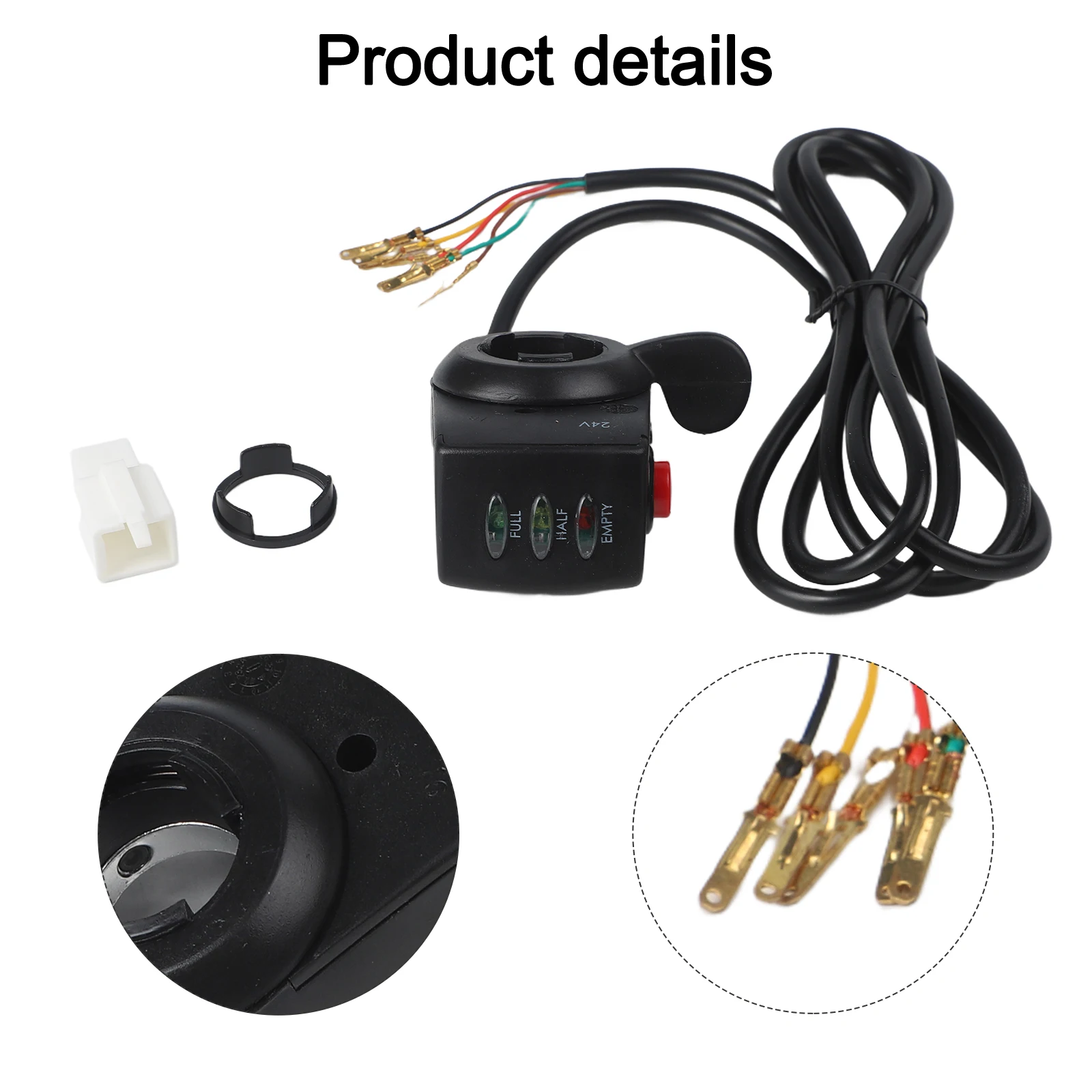 

Запасная часть для велосипеда, 24 В, 36 В, 48 В, опция, индикатор батареи дроссельной заслонки для электронного велосипеда для скутера, дроссельная заслонка для электрического велосипеда