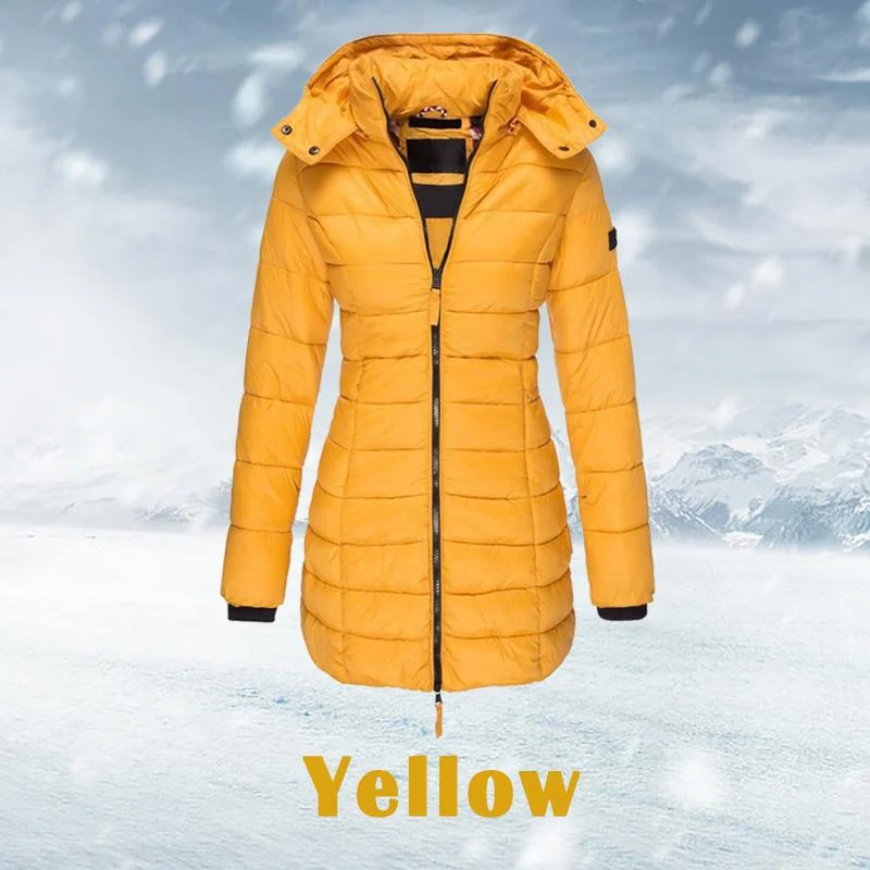 Custom Autumn Winter Fashion Women\'s Zipper  Cotton Jacket Outwear Casual Thick Long Coat Lightweight Down Jacket Puffer Coat