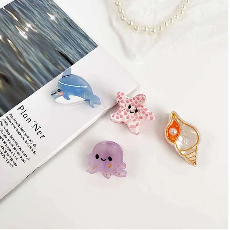 8/4/2-teiliges Set Acetat-Haarspangen mit Meeresthemen, Rutschfeste Haarklammern mit Seestern und Wal, Sommer-Strand-Haaraccessoires für Frauen – Detail 21