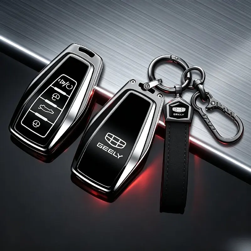 Car Key Cover Full Protection Shockproof For Geely Coolray Monjaro Emgrand Preface Okavango Premium Zinc Alloy Car Accessories