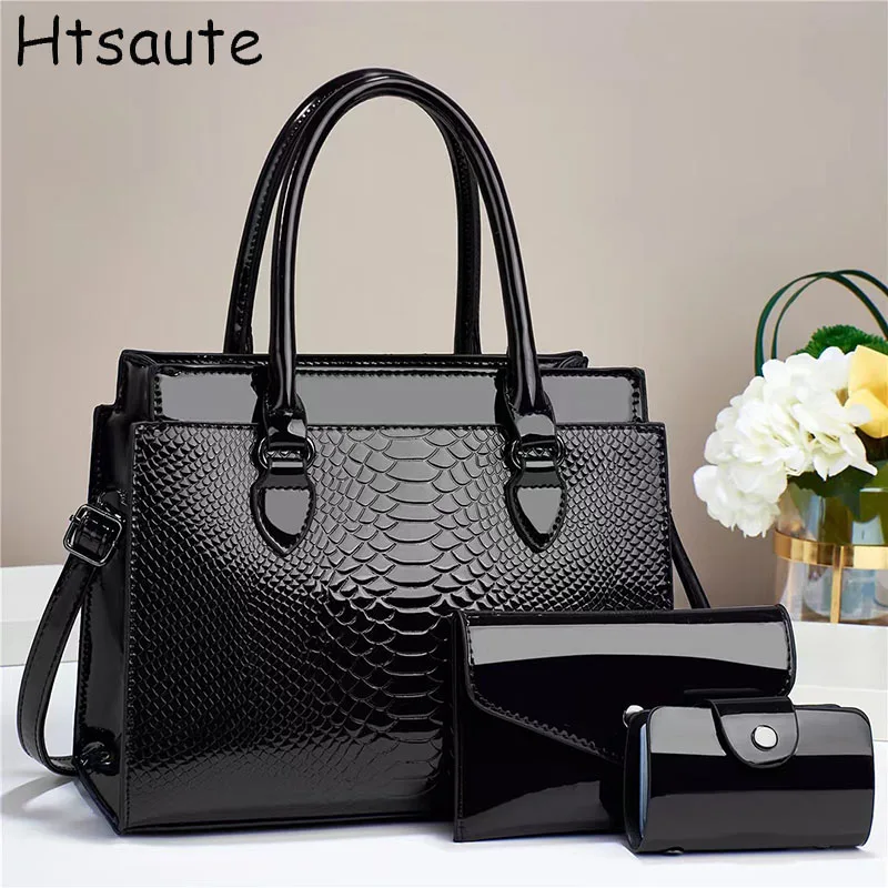 

3 Pieces Set Women Shoulder Bags High Quality Pu Leather Crossbody Bag and Purse Fashion Ladies Messenger Handbags Commuting Sac