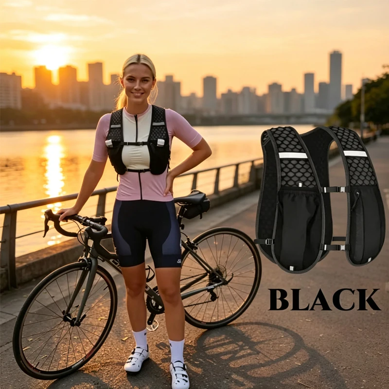 New/* Biking Running Storage Vest Backpack Lightweight Running Vest Reflective Hydration Water Chest Pack Phone Storage Pocket