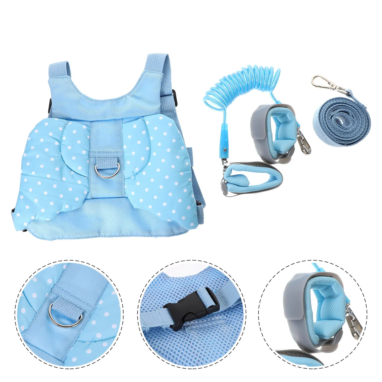 

1Set Toddler Leash Child Safety Harness Leash Extendable Rope Comfortable Breathable Design Child Anti Lost Wrist Link