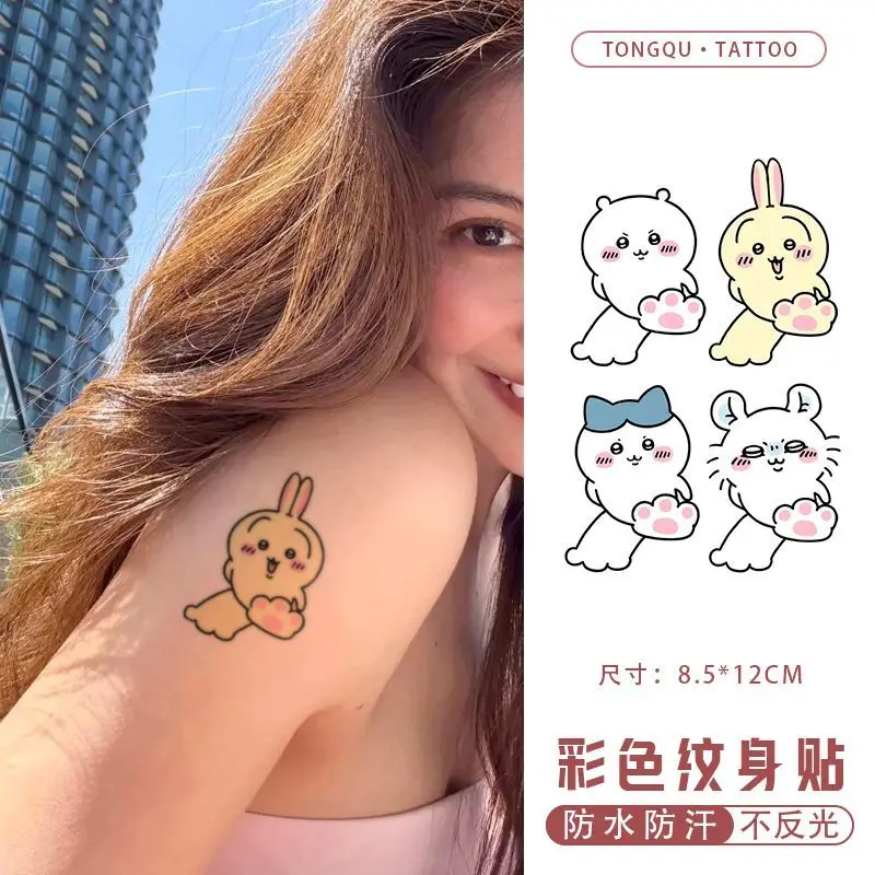 Jikikawa Cartoon Tattoo Sticker Kawaii Colorful Dopamine Primary School Waterproof Long-lasting Stickers Cute and attractive