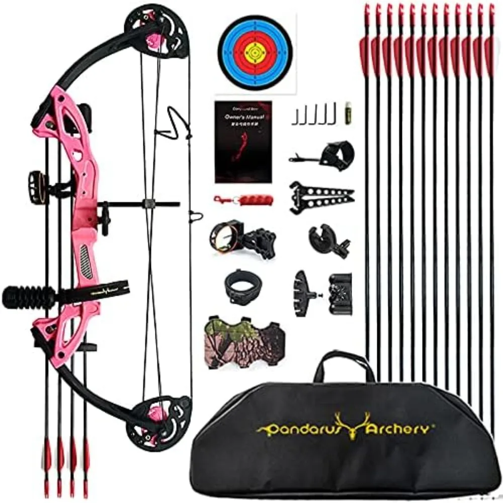 

Compound Bow Archery for Youth and Beginner, Right Handed,19”-28” Draw Length,15-29 Lbs Draw Weight, 260 fps